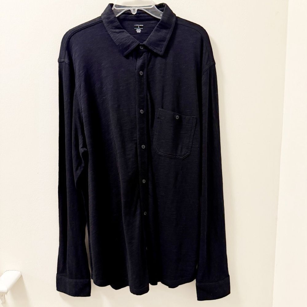 14th & Union Men’s Black XL Button-Up Shirt 100% Cotton Slub